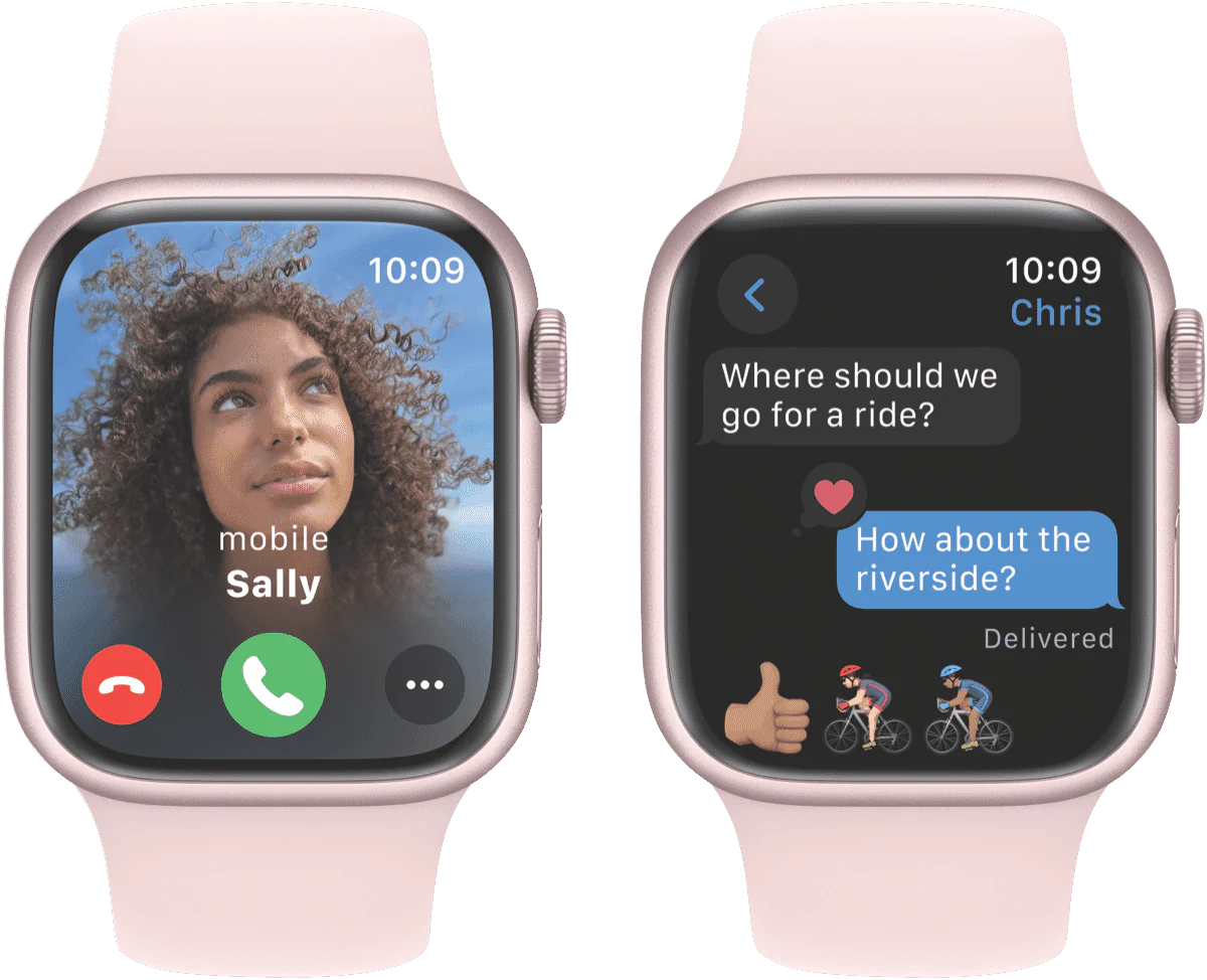 Apple Watch Series 9 GPS 41mm Pink Aluminium Case with Light Pink Sport Band - S/M - Image 5