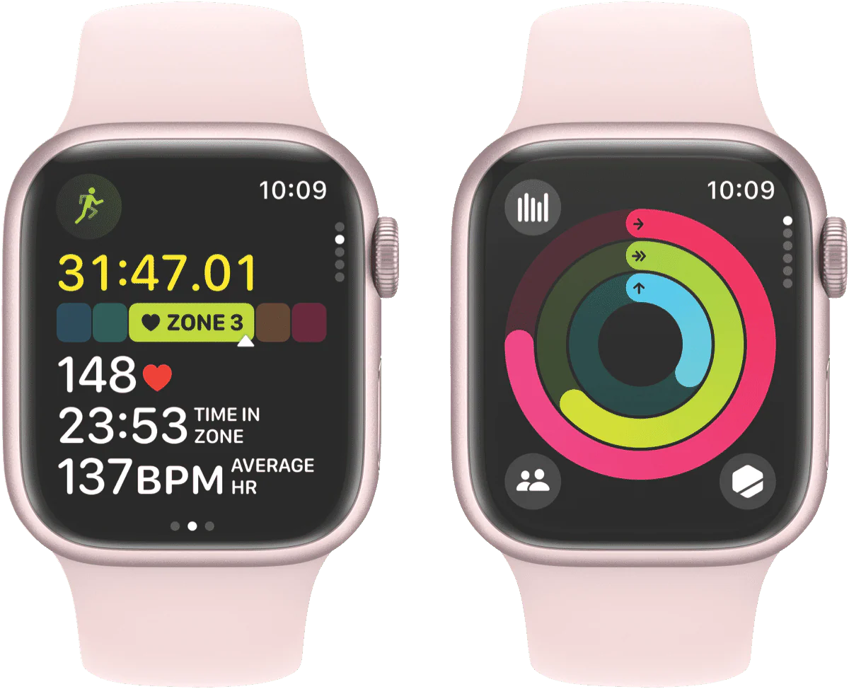 Apple Watch Series 9 GPS 41mm Pink Aluminium Case with Light Pink Sport Band - S/M - Image 7