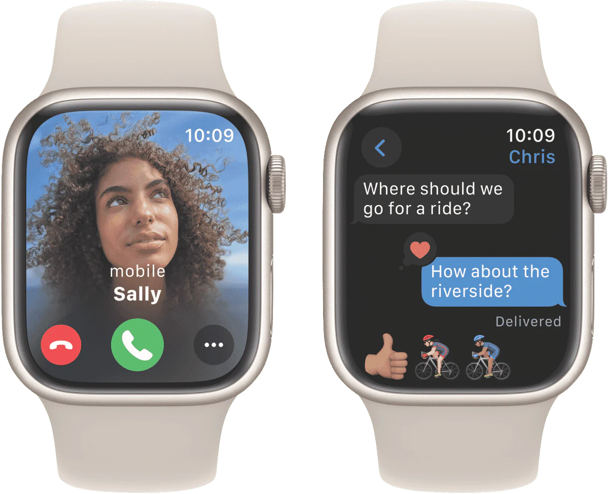 Apple Watch Series 9 GPS 41mm Starlight Aluminium Case with Starlight Sport Band - S/M - Image 5