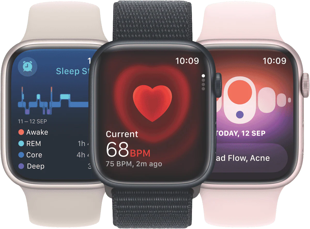 Apple Watch Series 9 GPS 45mm Midnight Aluminium Case with Midnight Sport Band - S/M - Image 6