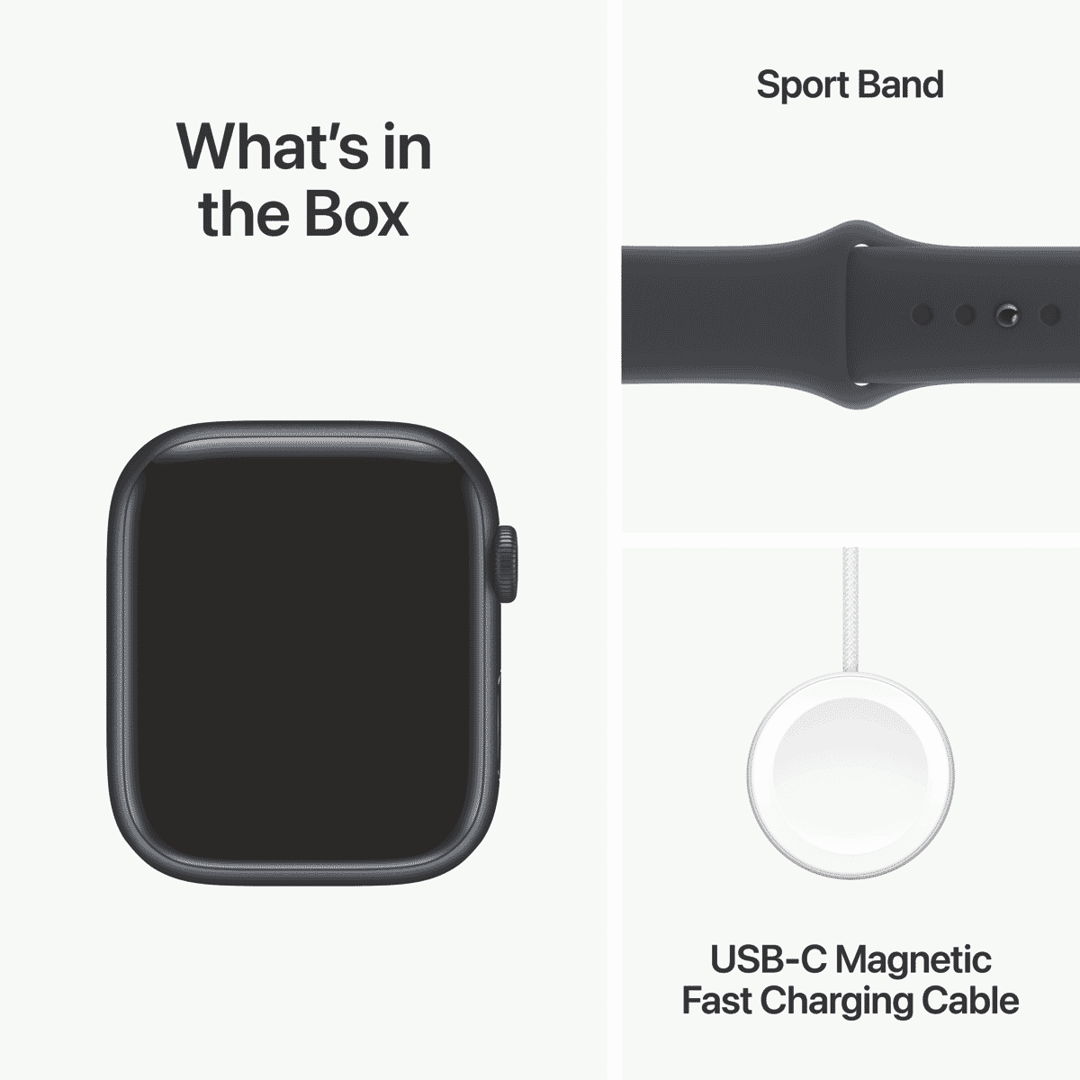 Apple Watch Series 9 GPS 45mm Midnight Aluminium Case with Midnight Sport Band - S/M - Image 9