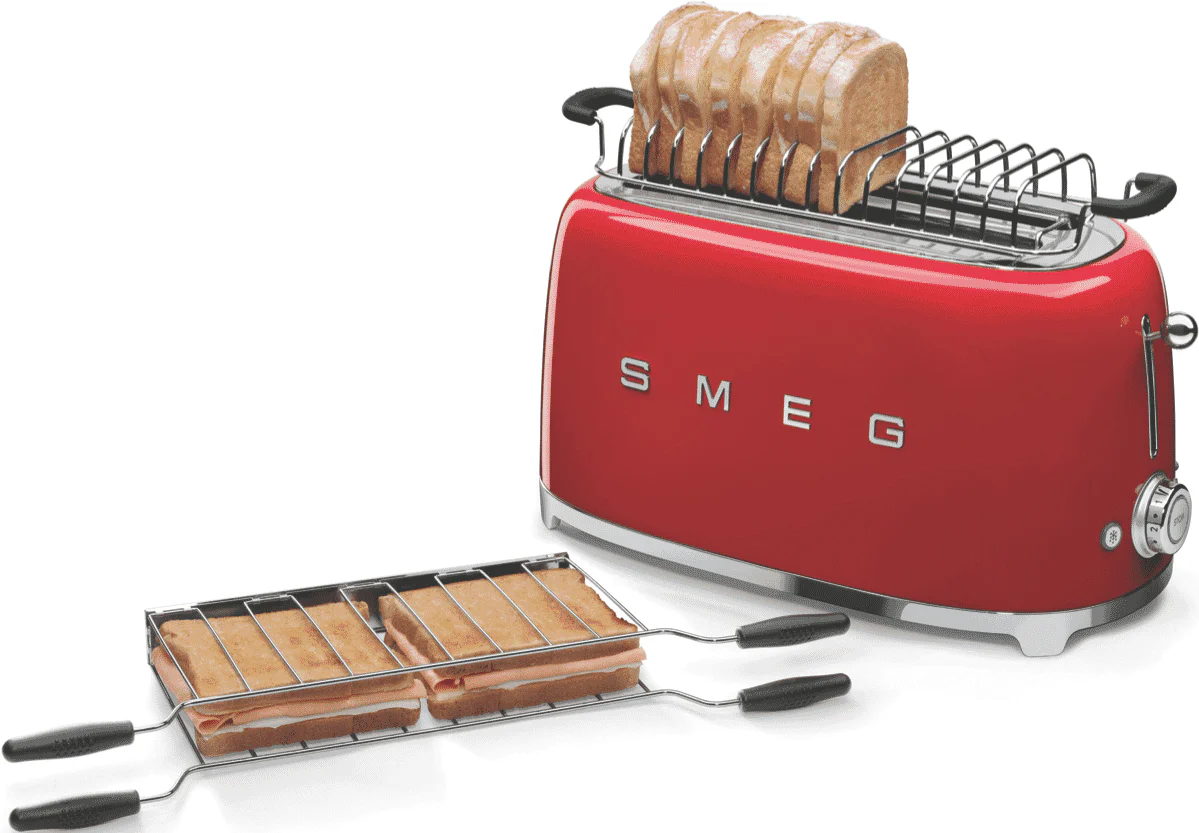 Smeg 50's Style Longslot 4 Slice Toaster Red - Image 4